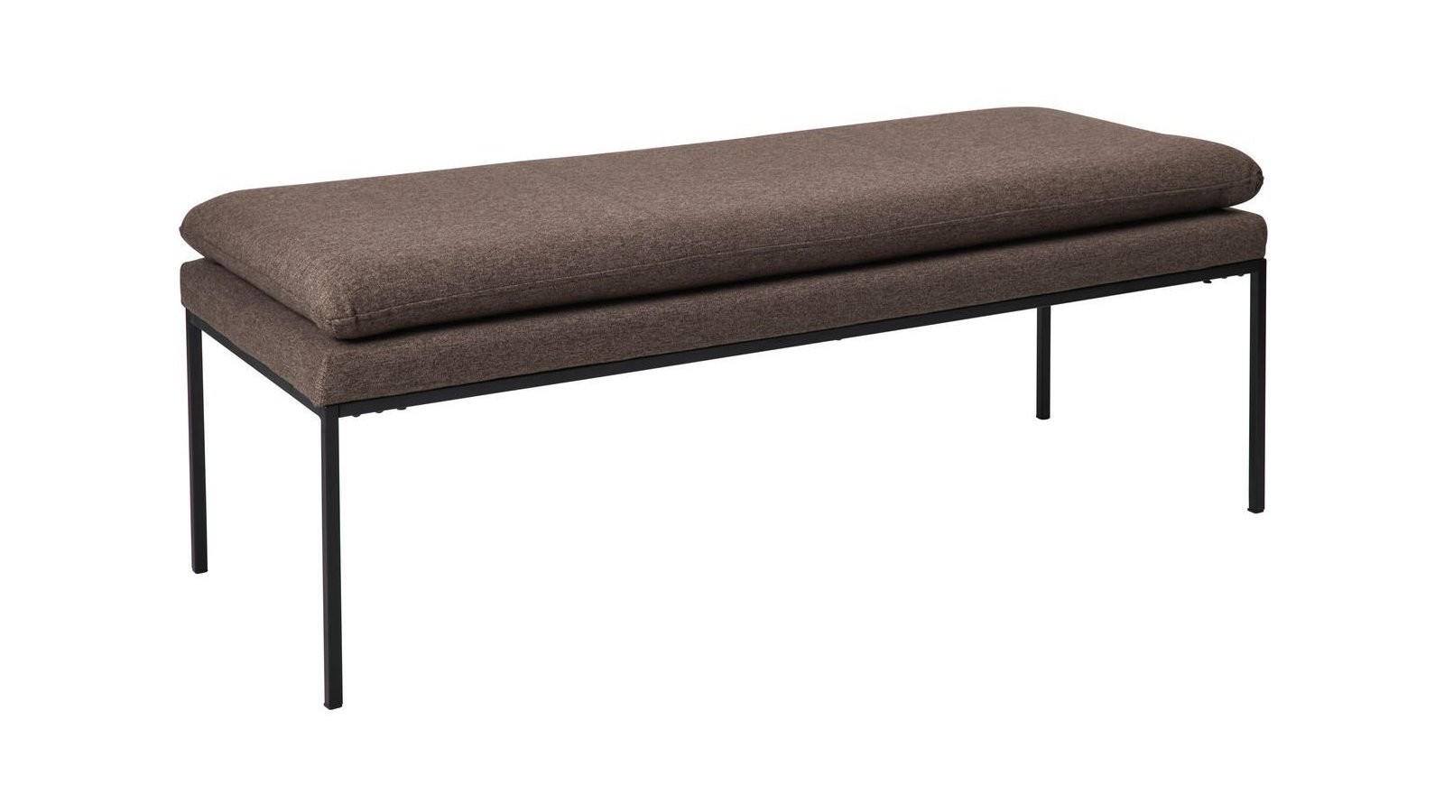 SITTBÄNK i metall, textil brun, svart  - brun/svart, Design, metall/textil (122/43/47cm)