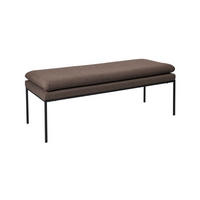 SITTBÄNK i metall, textil brun, svart  - brun/svart, Design, metall/textil (122/43/47cm)
