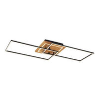 LED MENNYEZETI LÁMPA - natúr színű/fekete, Trend, műanyag/fa (86/46/11cm) - Novel