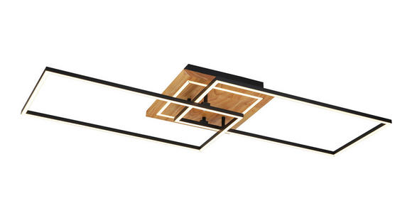 LED-DECKENLEUCHTE 86/46/11 cm - Schwarz/Naturfarben, Trend, Holz/Kunststoff (86/46/11cm) - Novel
