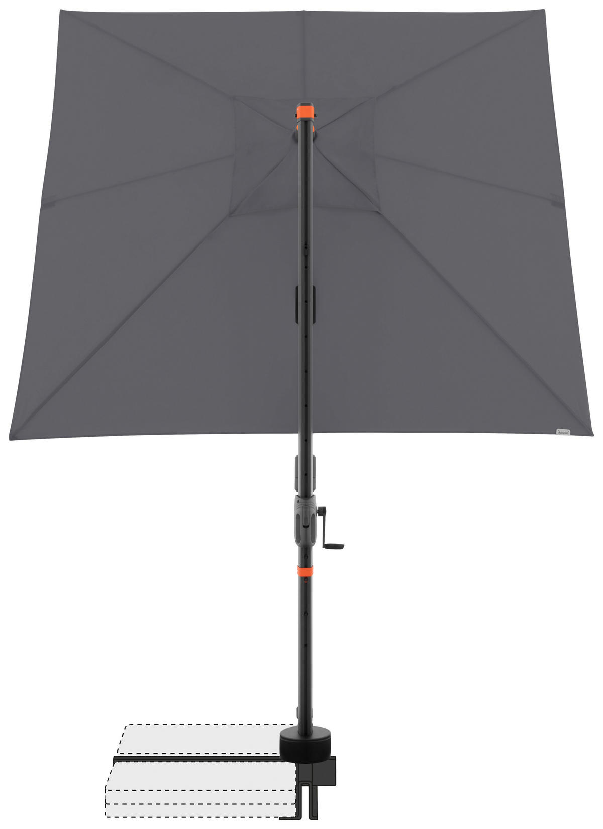 AMPELSCHIRM 210x210 cm  - Anthrazit, Basics, Textil/Metall (210/210cm) - Doppler