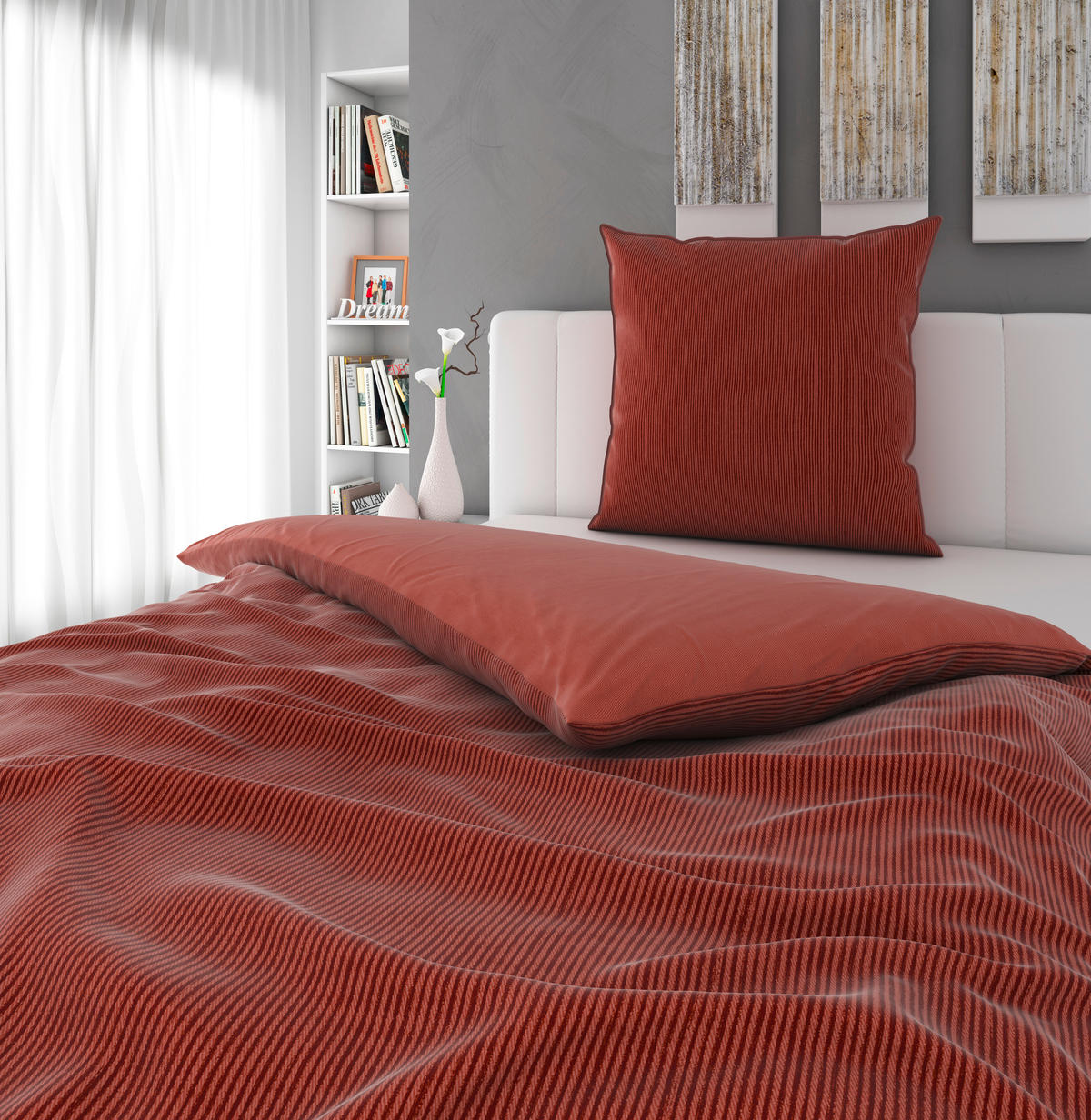 WENDEBETTWÄSCHE Satin 155/220 cm  - Terracotta, Basics, Textil (155/220cm) - Bio:Vio