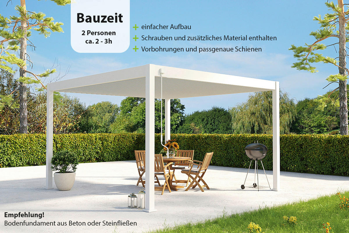 PERGOLA 400/255/400 cm   - Weiß, Basics, Metall (400/255/400cm) - WEIDE