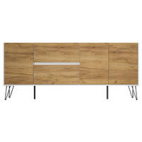 SIDEBOARD Posseik Industrial  in 177/75,8/42 cm  - Eichefarben/Weiß Hochglanz, Design, Holzwerkstoff/Metall (177/75,8/42cm) - P & B