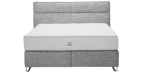 BOXSPRINGBETT 180/200 cm  in Grau  - Grau/Kupferfarben, KONVENTIONELL, Textil/Metall (180/200cm) - Ambiente