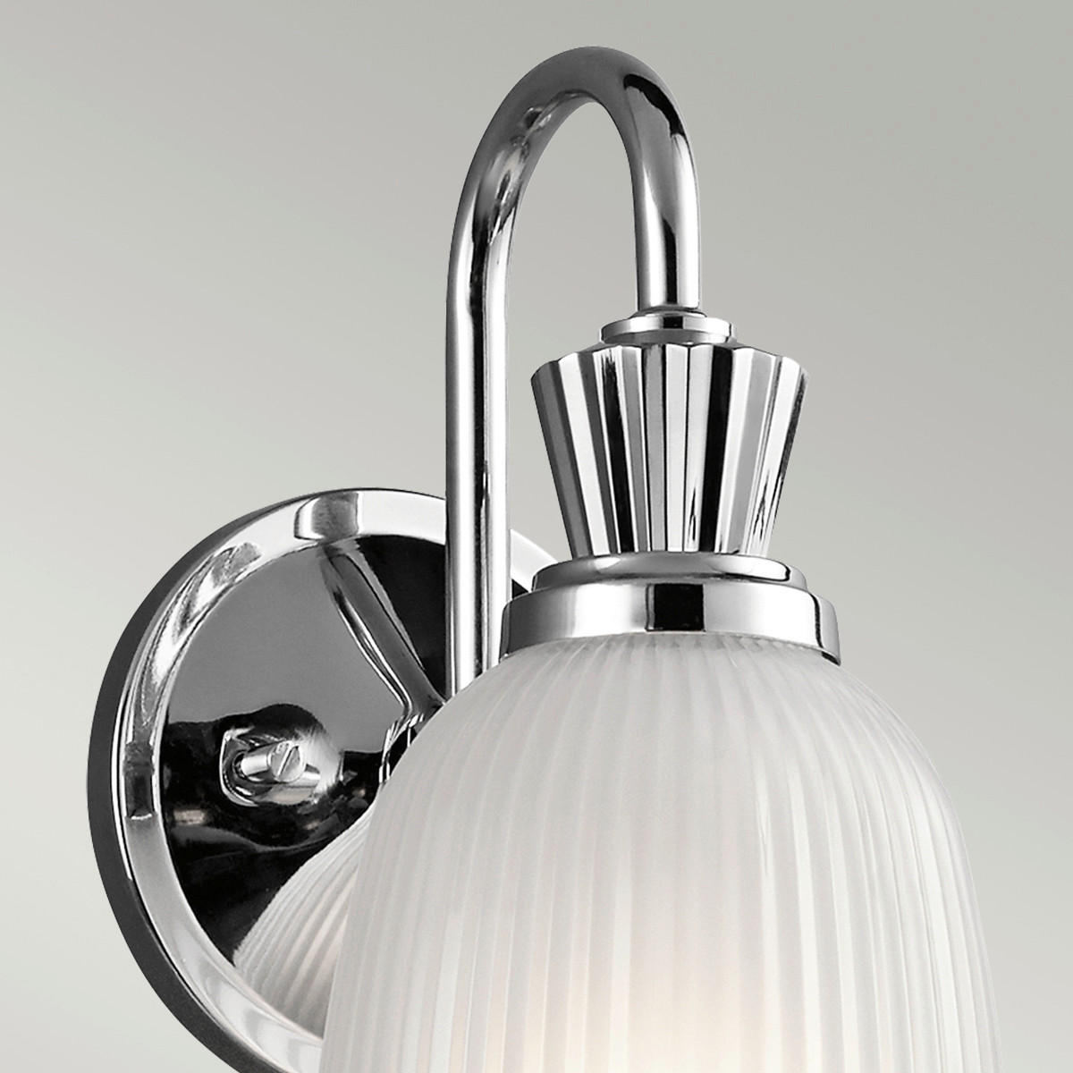 BADEZIMMER-WANDLEUCHTE - Chromfarben, Design, Glas/Metall (12.7/24.1/17.2cm) - Elstead Lighting
