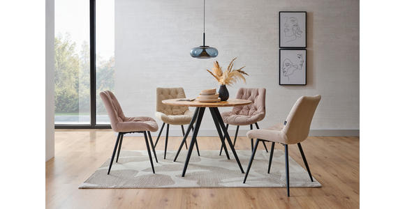 ESSTISCH in Holz, Metall 100/100/76 cm  - Schwarz/Akaziefarben, LIFESTYLE, Holz/Metall (100/100/76cm) - Landscape