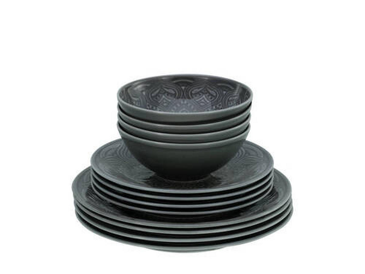 JÍDELNÍ SOUPRAVA, porcelán - tmavě šedá, Trend, keramika - Creatable