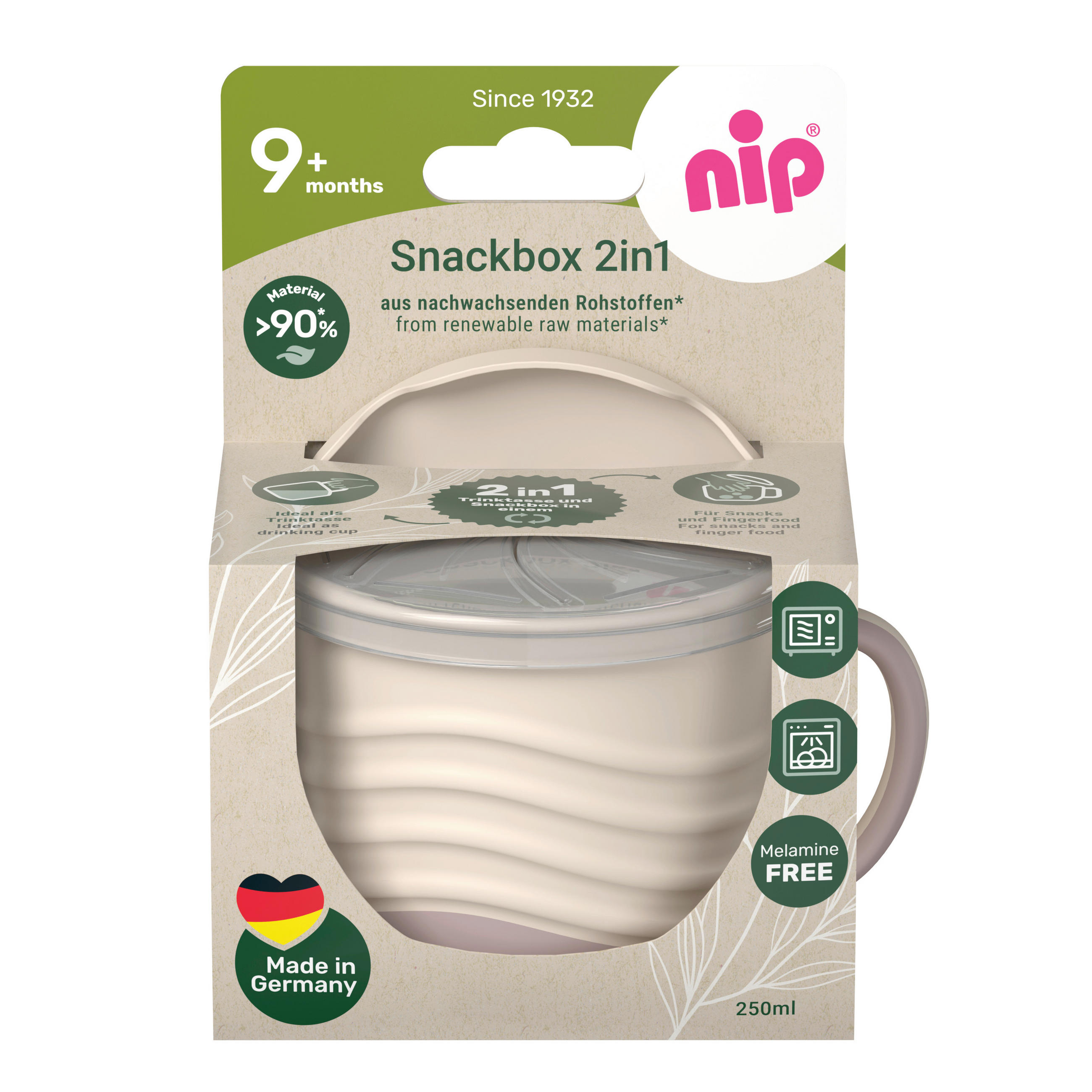 DĚTSKÝ NÁPOJOVÝ KELÍMEK - světle růžová, Basics, přírodní materiály (12/13,8/9cm)