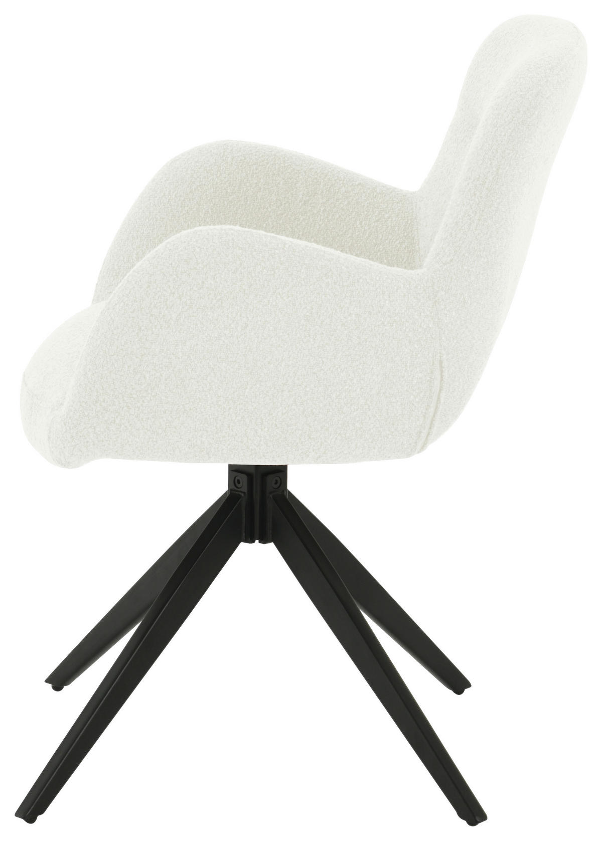ARMLEHNSTUHL  in Eisen Bouclé  - Schwarz/Weiß, LIFESTYLE, Holz/Textil (63/83/61cm) - MID.YOU