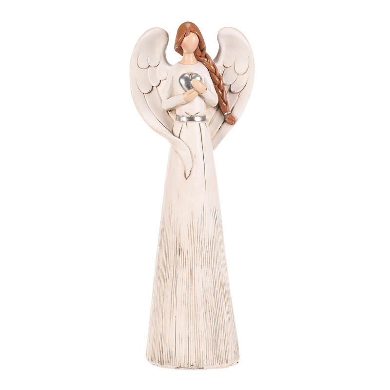 VÁNOČNÍ FIGURKA - béžová, Basics, plast (9/25/6cm)