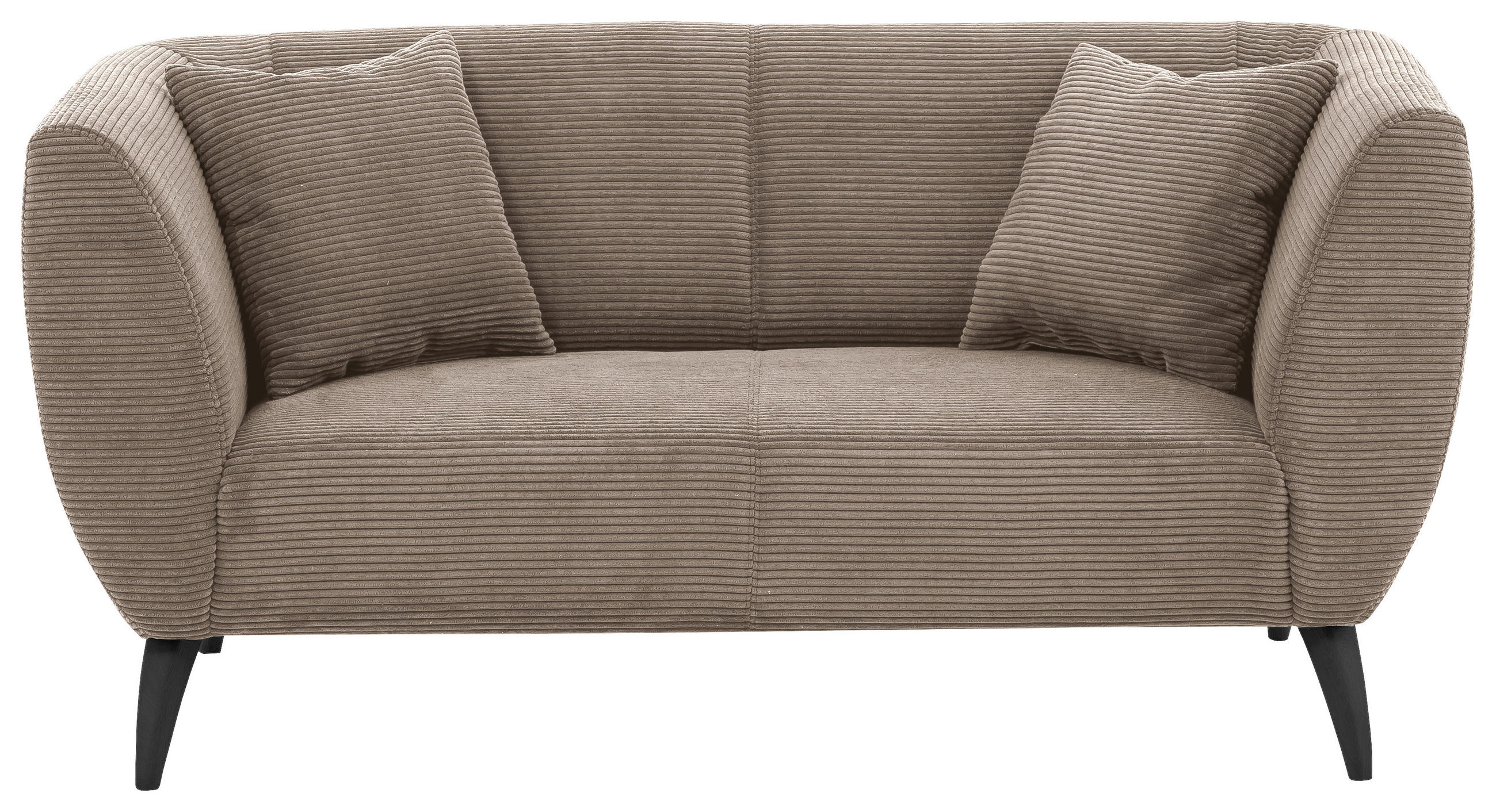 2-SITZER-SOFA  in Cord Graubraun  - Graubraun/Schwarz, MODERN, Holz/Textil (172/83/88cm) - MID.YOU