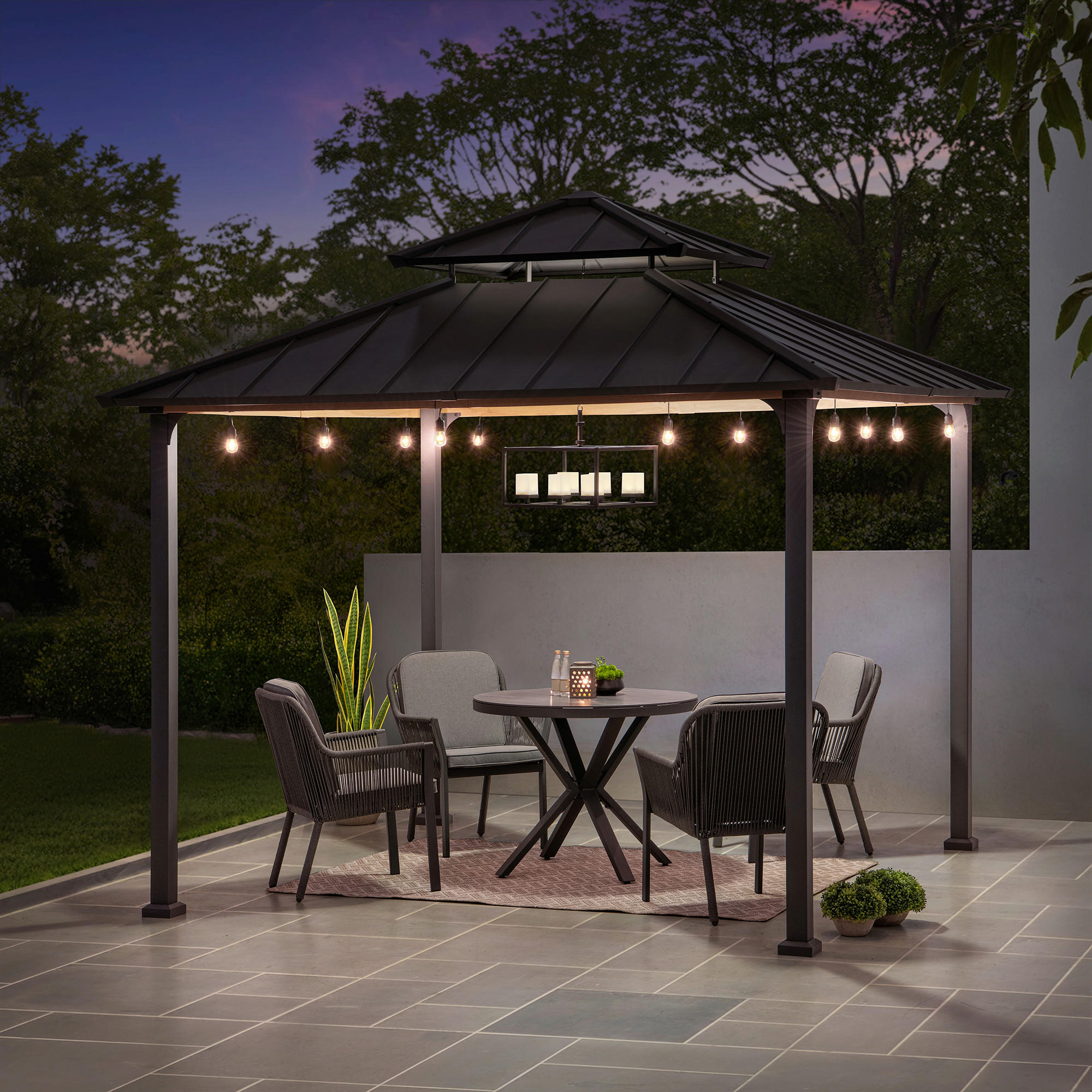 PAVILLON 300/295/300 cm Stahl  - Anthrazit, Basics, Metall (300/295/300cm) - Modante
