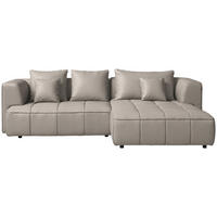 ECKSOFA Taupe Feincord Zierkissen, Rückenkissen, Sitzvorzug  - Taupe/Schwarz, Design, Kunststoff/Textil (288/188cm) - Welnova