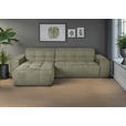 ECKSOFA Salbeigrün Webstoff  - Salbeigrün/Schwarz, KONVENTIONELL, Kunststoff/Textil (295/157cm) - Carryhome