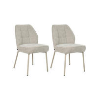 STUHL-SET 2 Stück  Chenille  Beige  - Beige, MODERN, Textil/Metall (48/84/62cm) - MID.YOU