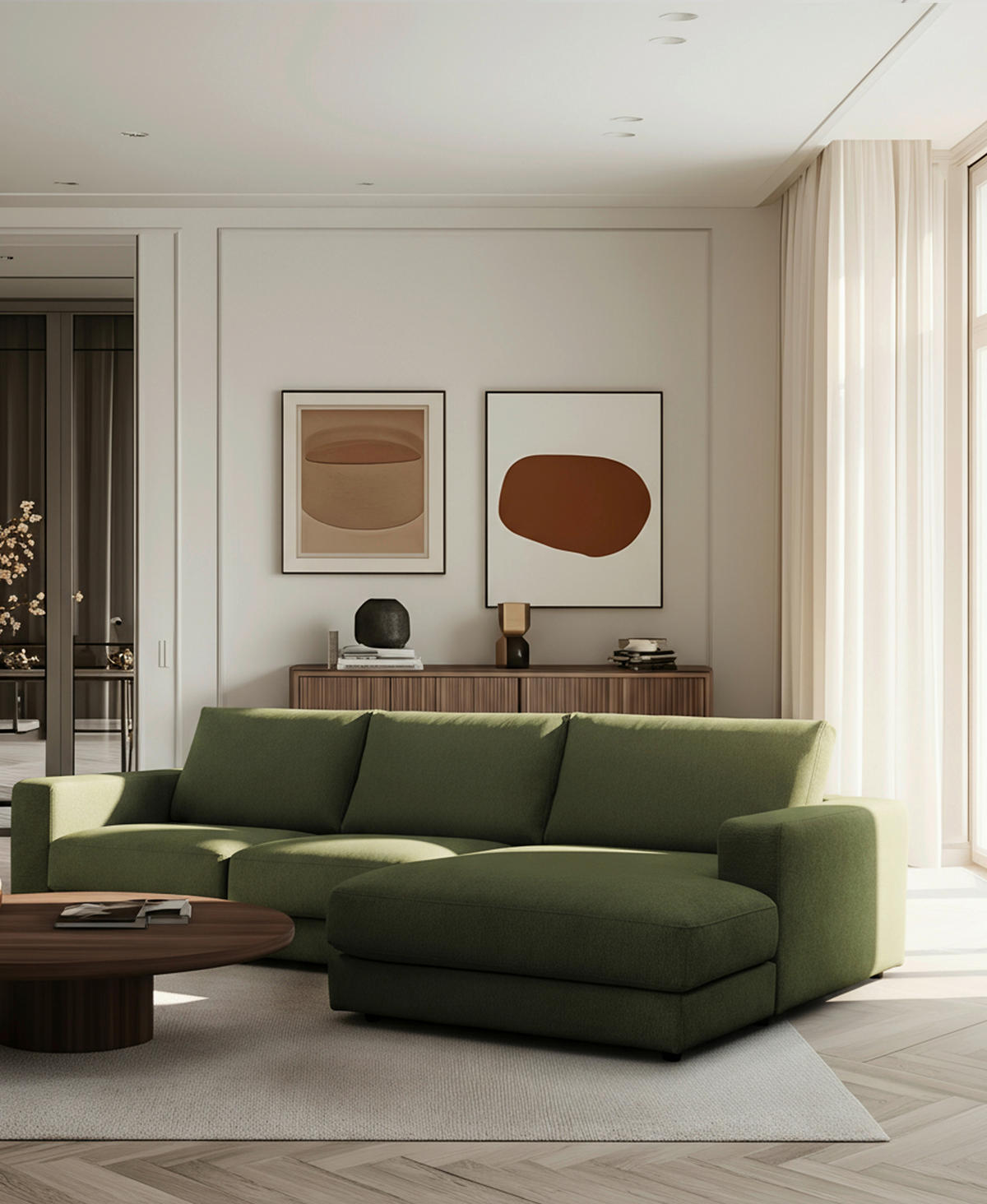 ECKSOFA VIGO Grün  - Schwarz/Grün, Design, Textil (303/172cm) - MID.YOU