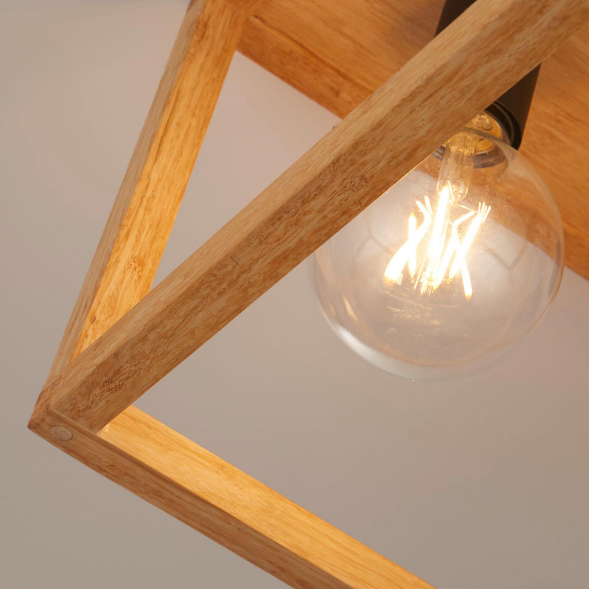DECKENLEUCHTE Square 36/36/25 cm   - Natur, Holz/Kunststoff (36/36/25cm) - Searchlight