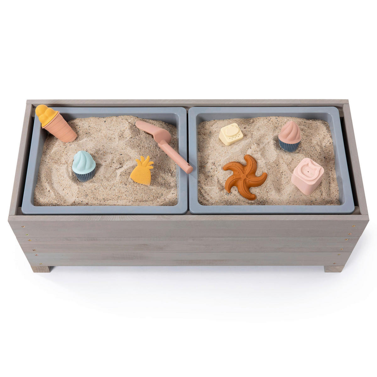 KINDERSITZBANK - Hellgrau, Basics, Holz (83/35/32cm) - MUDDY BUDDY
