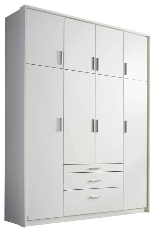 DREHTÜRENSCHRANK 185/231/56 cm 8-türig Weiß  - Silberfarben/Weiß, Design, Holzwerkstoff/Kunststoff (185/231/56cm) - Rauch Möbel