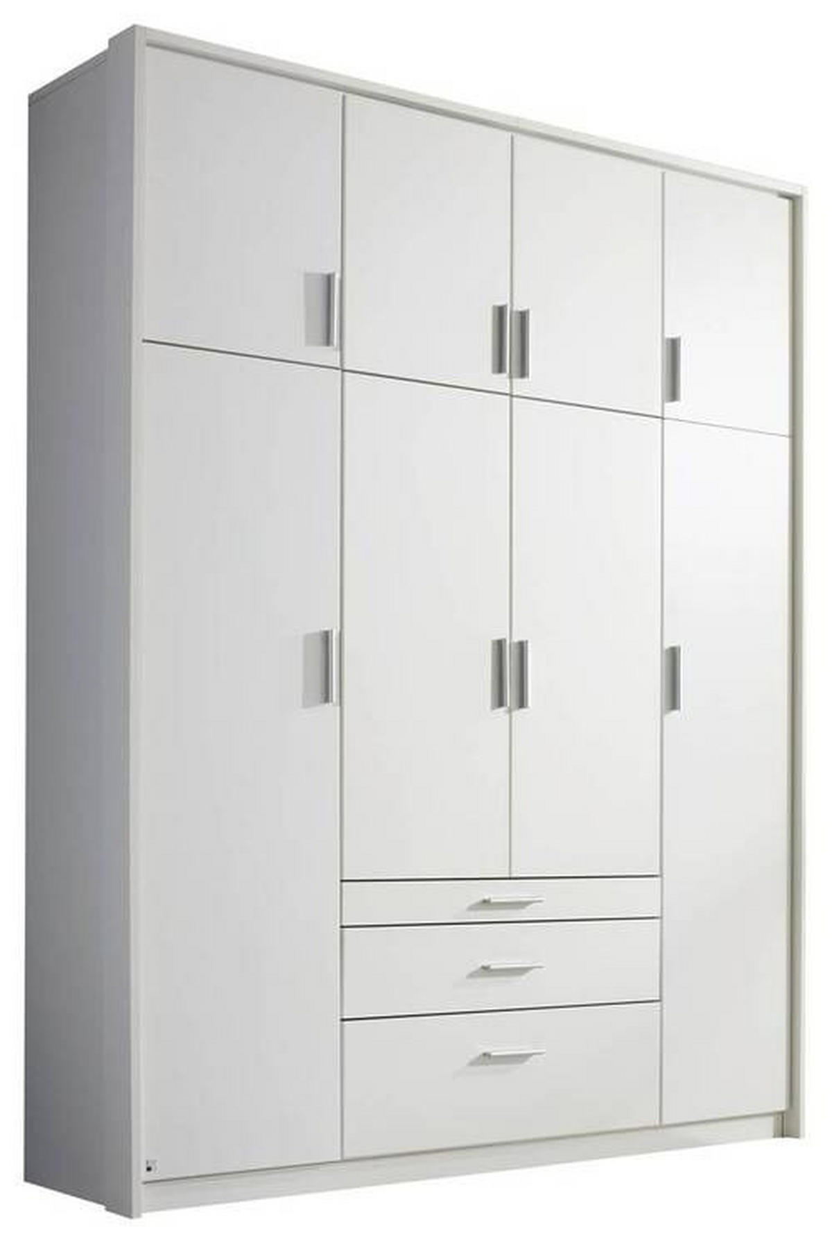 DREHTÜRENSCHRANK in Weiss  - Weiss/Silberfarben, Design, Holzwerkstoff/Kunststoff (185/231/56cm) - Rauch Möbel