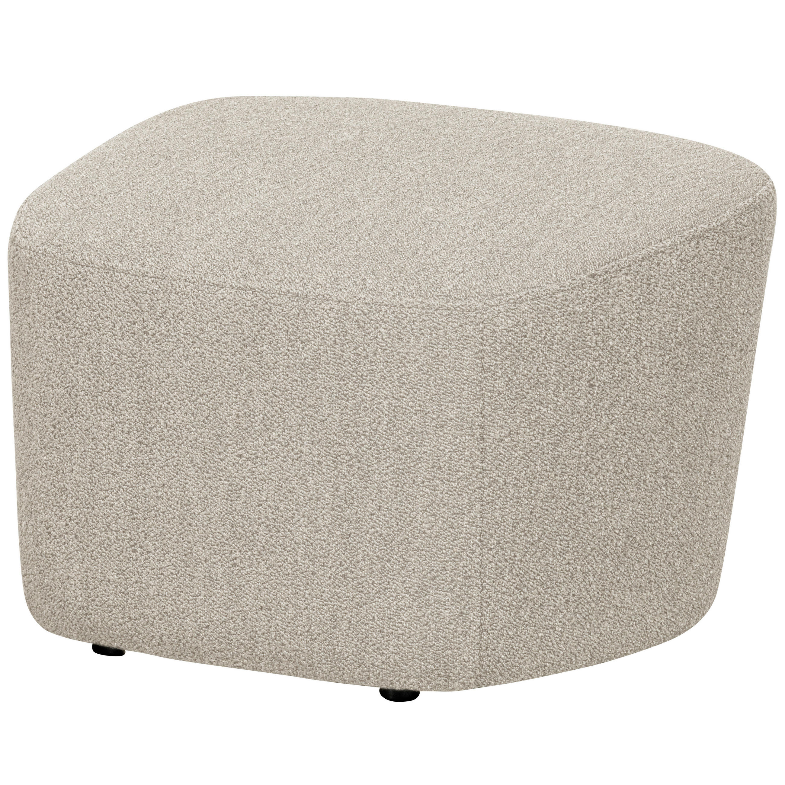 HOCKER Lofty Bouclé Naturfarben  - Schwarz/Naturfarben, Design, Kunststoff/Textil (62/41/48cm) - Livetastic