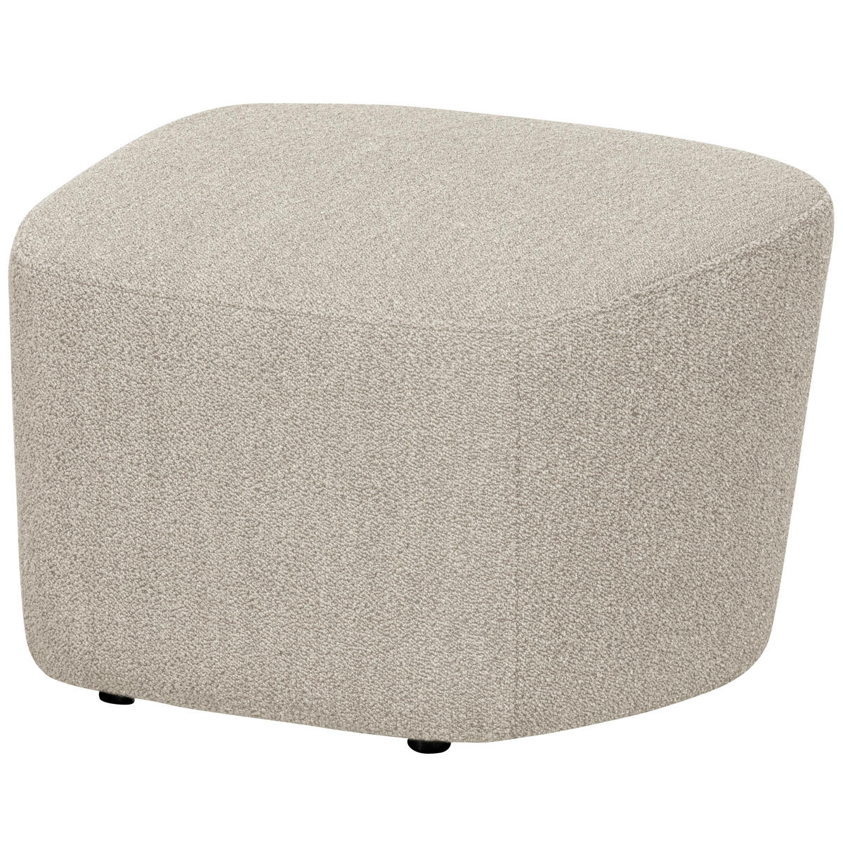 HOCKER Lofty Bouclé Naturfarben  - Schwarz/Naturfarben, Design, Kunststoff/Textil (62/41/48cm) - Livetastic