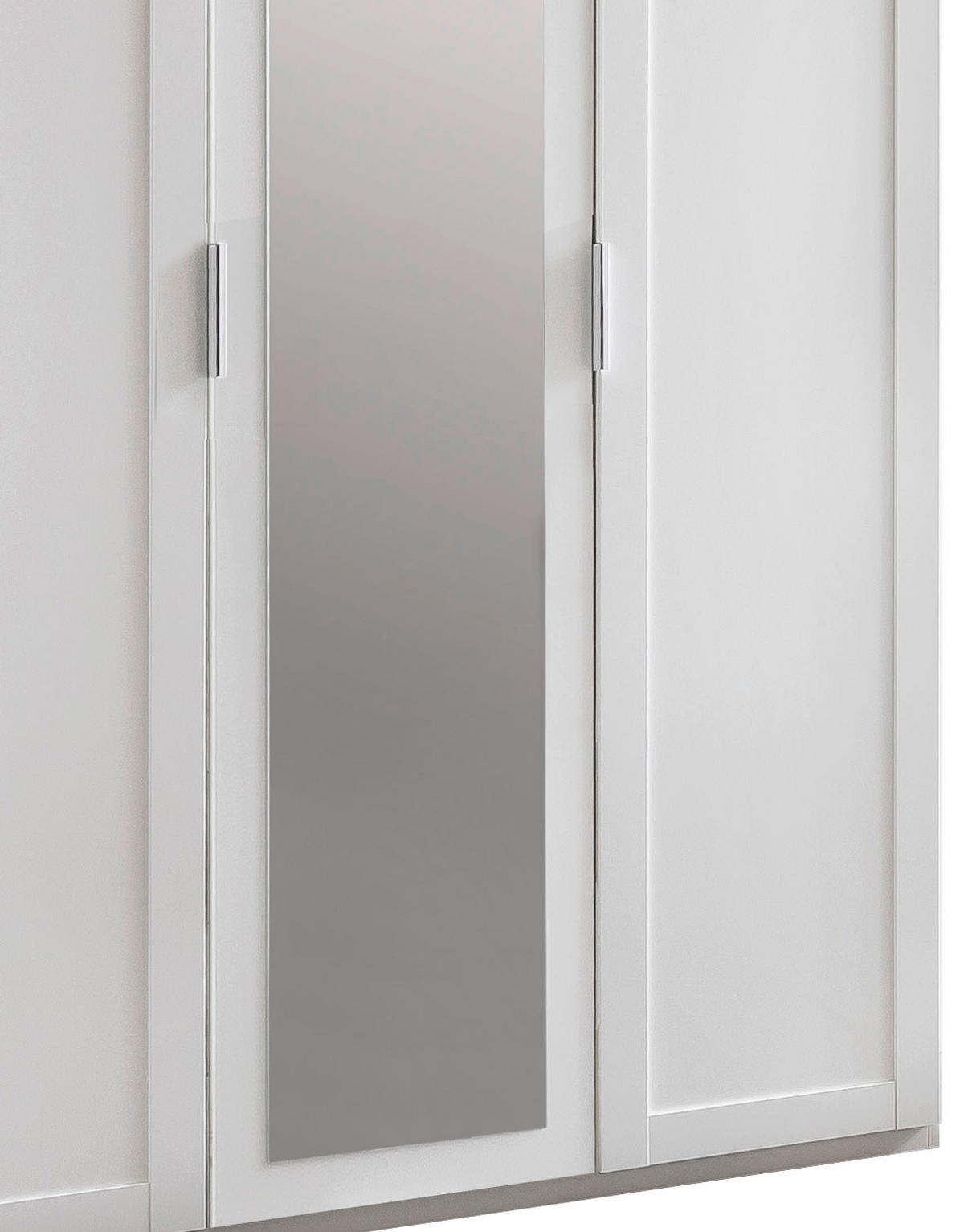 DREHTÜRENSCHRANK in Weiss  - Weiss/Silberfarben, Konventionell, Glas/Holzwerkstoff (135/210/58cm) - MID.YOU
