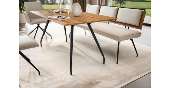 SITZBANK 190/88/62 cm  in Schwarz, Eichefarben, Beige  - Eichefarben/Beige, Design, Holzwerkstoff/Textil (190/88/62cm) - Moderano