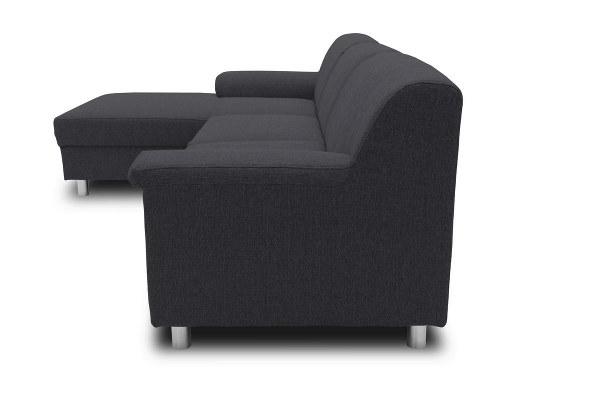 ECKSOFA Schlammfarben Webstoff  - Chromfarben/Schlammfarben, KONVENTIONELL, Textil/Metall (150/251cm) - MID.YOU