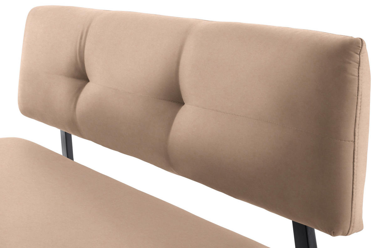 SITZBANK 180/86/60 cm  in Schwarz, Beige  - Beige/Schwarz, MODERN, Textil/Metall (180/86/60cm) - Cantus