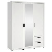 DREHTÜRENSCHRANK in Weiss  - Weiss/Schwarz, Modern, Holzwerkstoff/Metall (153,6/200,9/59,8cm) - MID.YOU