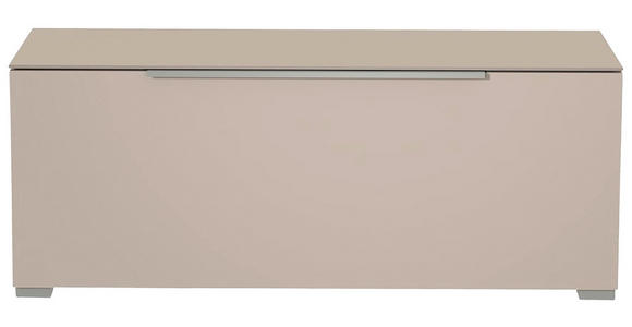 LOWBOARD Alufarben, Sandfarben  110/58/45 cm  - Sandfarben/Alufarben, Design, Glas/Holzwerkstoff (110/58/45cm) - Moderano