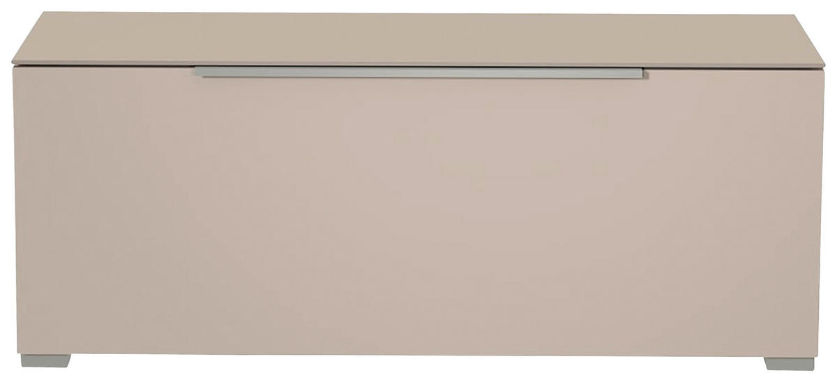 LOWBOARD Alufarben, Sandfarben  110/58/45 cm  - Sandfarben/Alufarben, Design, Glas/Holzwerkstoff (110/58/45cm) - Moderano