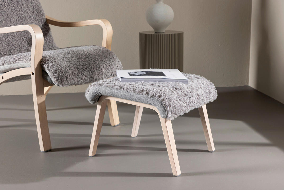 STOL MED ARMSTÖD  - ljusgrå/ekfärgad, Modern, trä/textil (60/107/89cm) - Livetastic