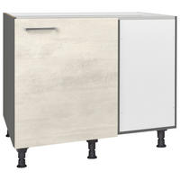 ECKUNTERSCHRANK 125/87/65 cm  - Schieferfarben/Edelstahlfarben, MODERN, Holzwerkstoff/Metall (125/87/65cm) - Nobilia