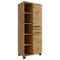 MIDISCHRANK 55/130/35 cm  - Eichefarben/Schwarz, MODERN, Holzwerkstoff/Metall (55/130/35cm) - Held