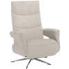 RELAXSESSEL Teddystoff Relaxfunktion, Fußteilverstellung    - Chromfarben/Beige, Design, Textil/Metall (75/106/89cm) - Welnova