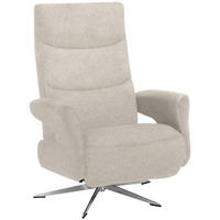 RELAXSESSEL in Textil Beige  - Chromfarben/Beige, Design, Textil/Metall (75/106/89cm) - Welnova