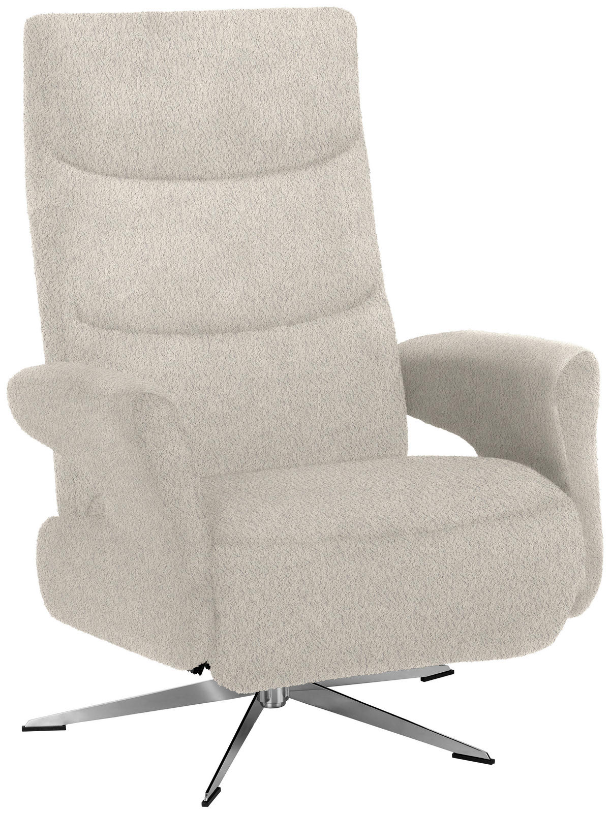RELAXSESSEL in Textil Beige  - Chromfarben/Beige, Design, Textil/Metall (75/106/89cm) - Welnova