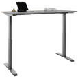 SCHREIBTISCH 160/75/72-122 cm  in Grau, Hickory  - Anthrazit/Grau, MODERN, Holzwerkstoff/Metall (160/75/72-122cm) - Novel