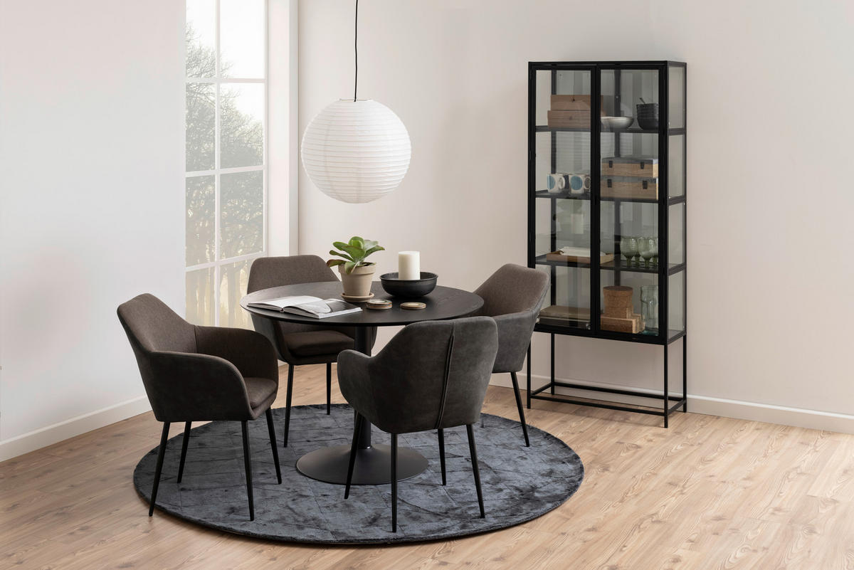 VITRINE  in Schwarz  - Schwarz, Trend, Glas/Holzwerkstoff (77/185,6/35cm)