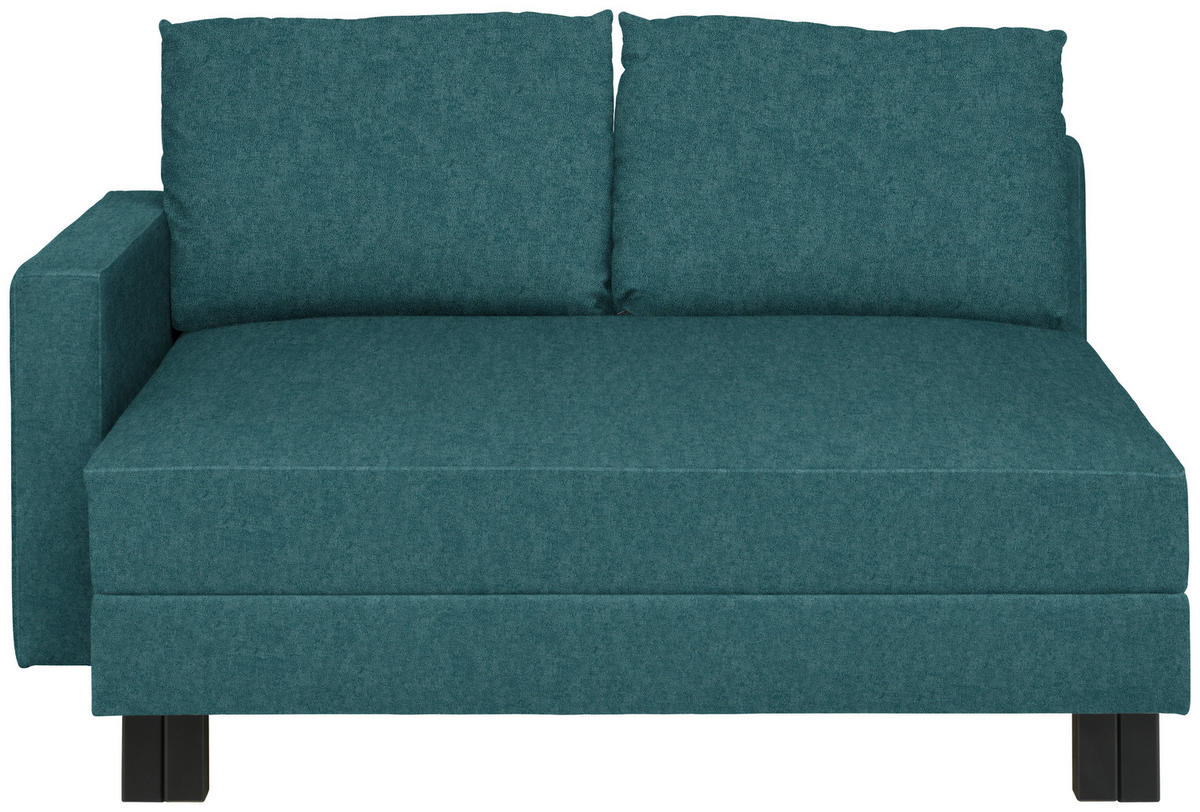 LIEGE  in Velours Blau  - Eiche dunkel/Blau, MODERN, Holz/Textil (137/72/155cm) - Joka