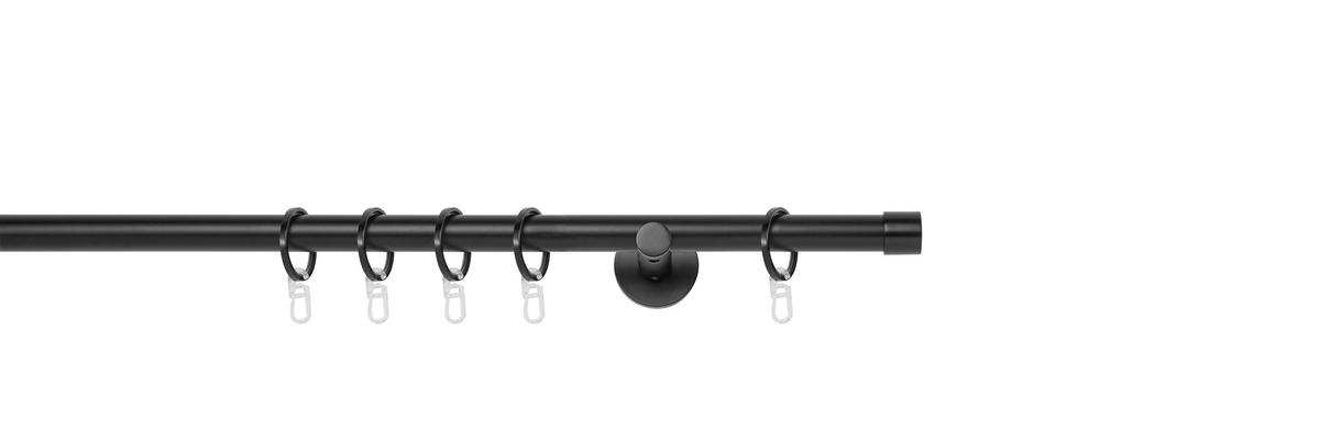 VORHANGSTANGENSET 110 cm  - Schwarz, Basics, Metall (110cm)