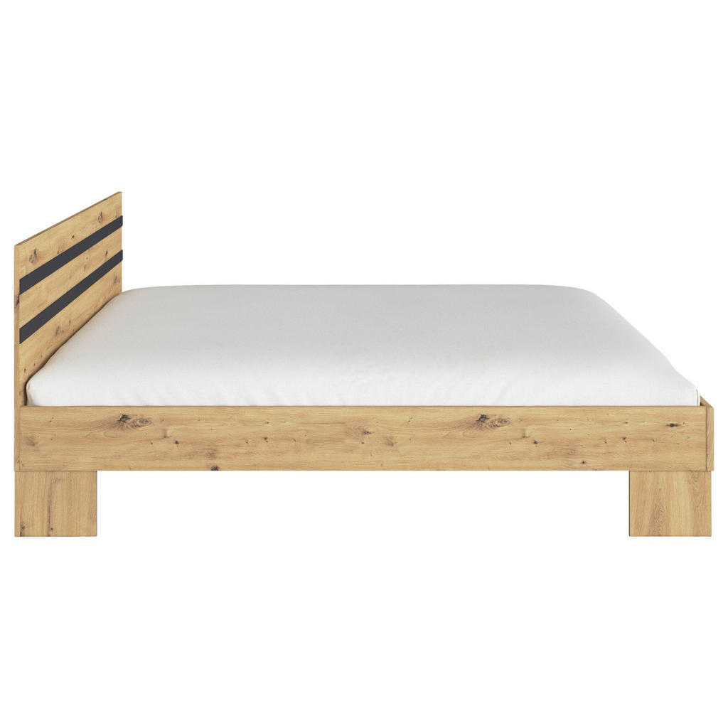 Thumbnail - Bett, Grau, Eiche Artisan, 180x200 cm, Blauer Engel, Goldenes M, Made in Germany, Schlafzimmer, Betten, Doppelbetten