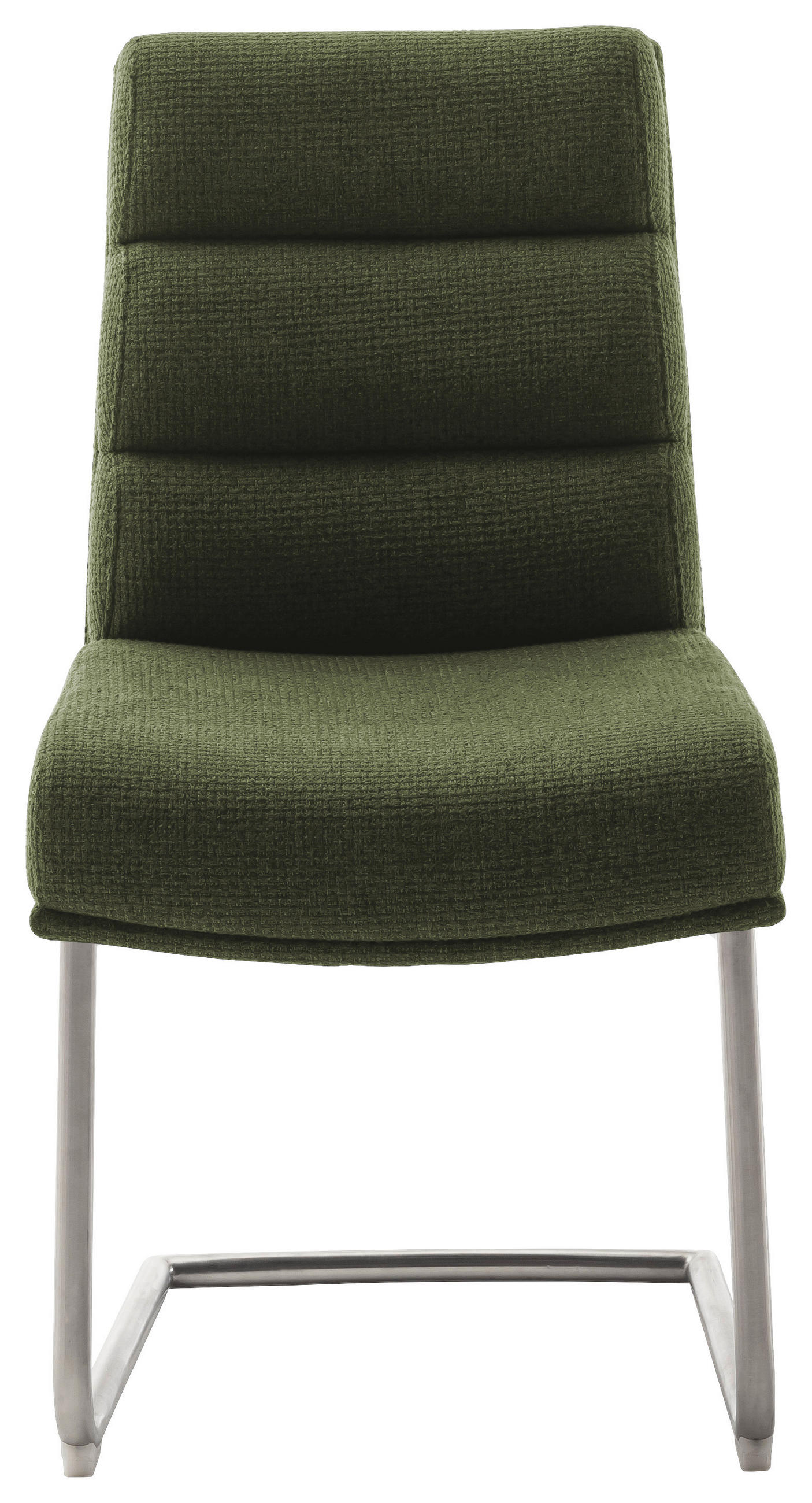 SCHWINGSTUHL in Edelstahl Webstoff - Edelstahlfarben/Olivgrün, Design, Textil/Metall (47/90/64cm) - Dieter Knoll
