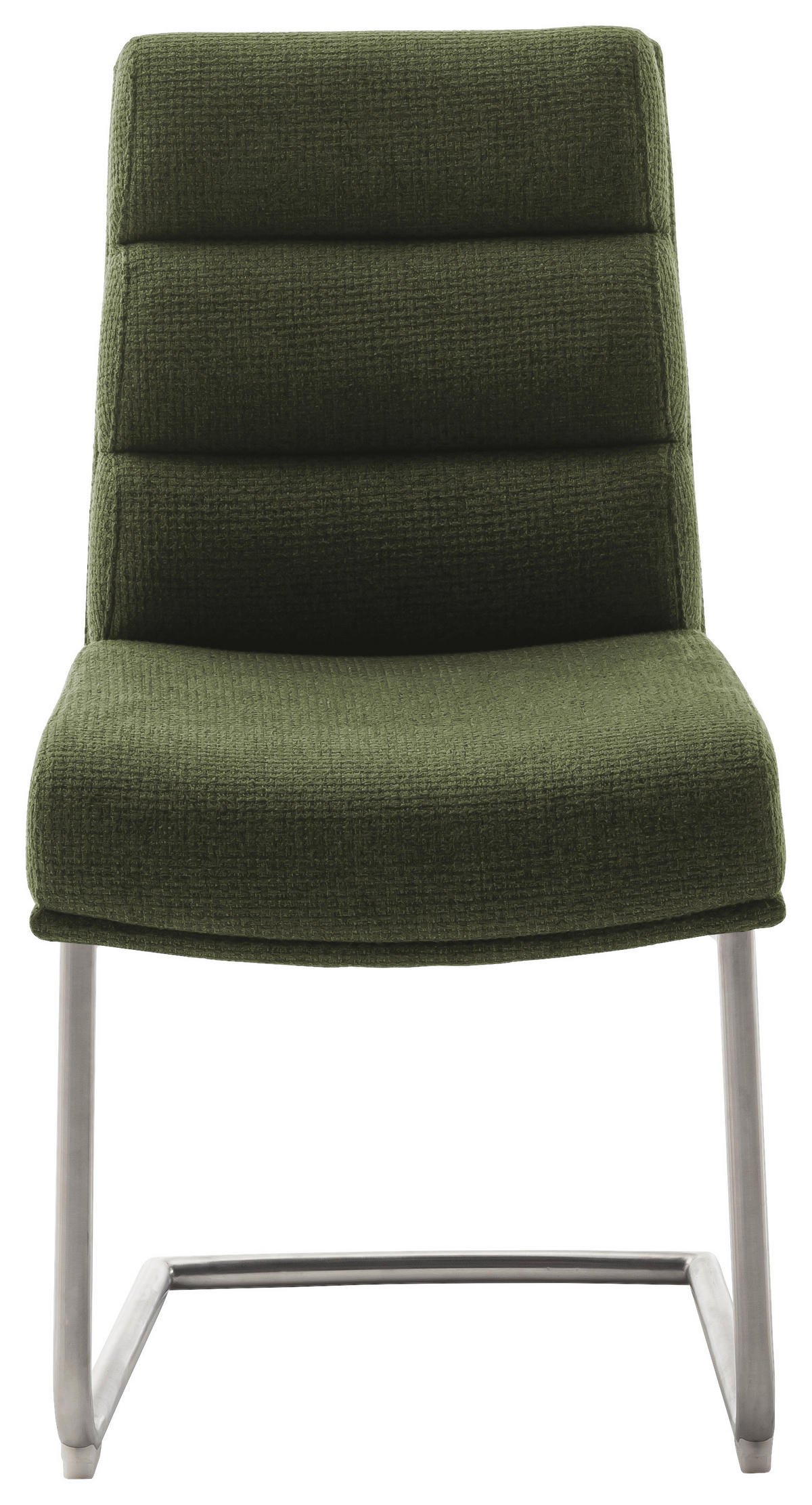 SCHWINGSTUHL  in Edelstahl Webstoff  - Edelstahlfarben/Olivgrün, Design, Textil/Metall (47/90/64cm) - Dieter Knoll