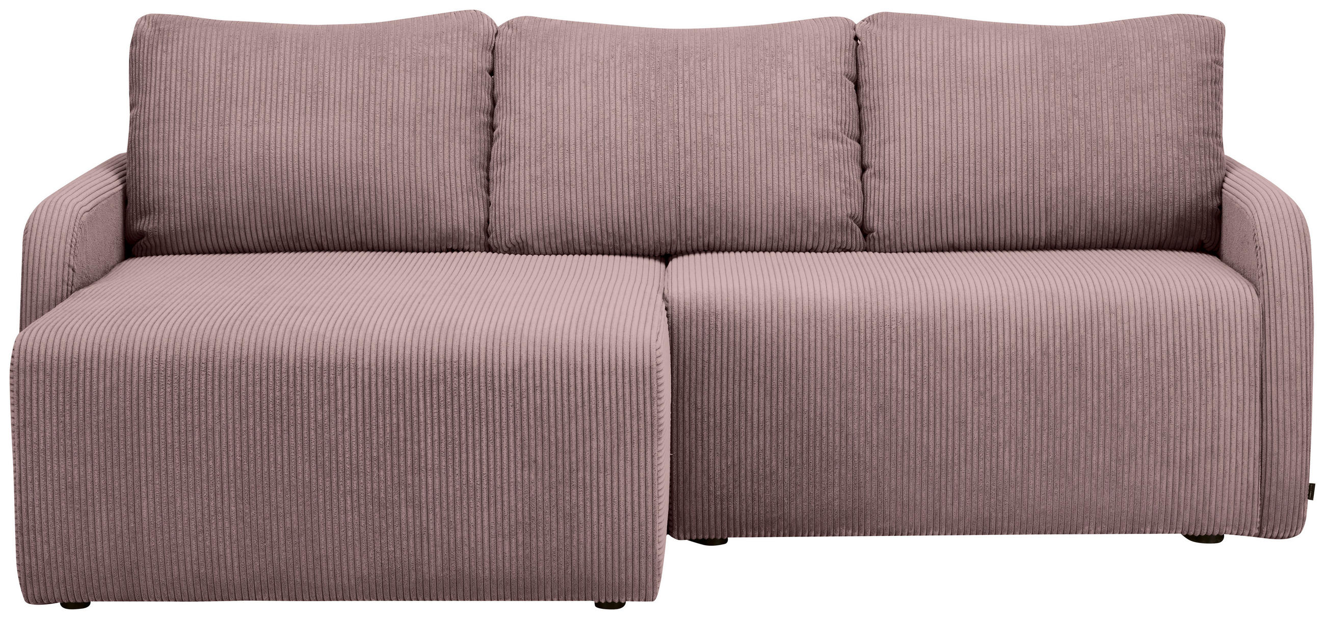 ECKSOFA Rosa Cord  - Schwarz/Rosa, KONVENTIONELL, Kunststoff/Textil (217/146cm) - Carryhome