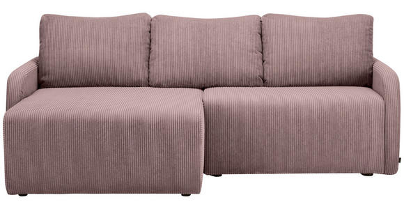 ECKSOFA Rosa Cord  - Schwarz/Rosa, KONVENTIONELL, Kunststoff/Textil (217/146cm) - Carryhome