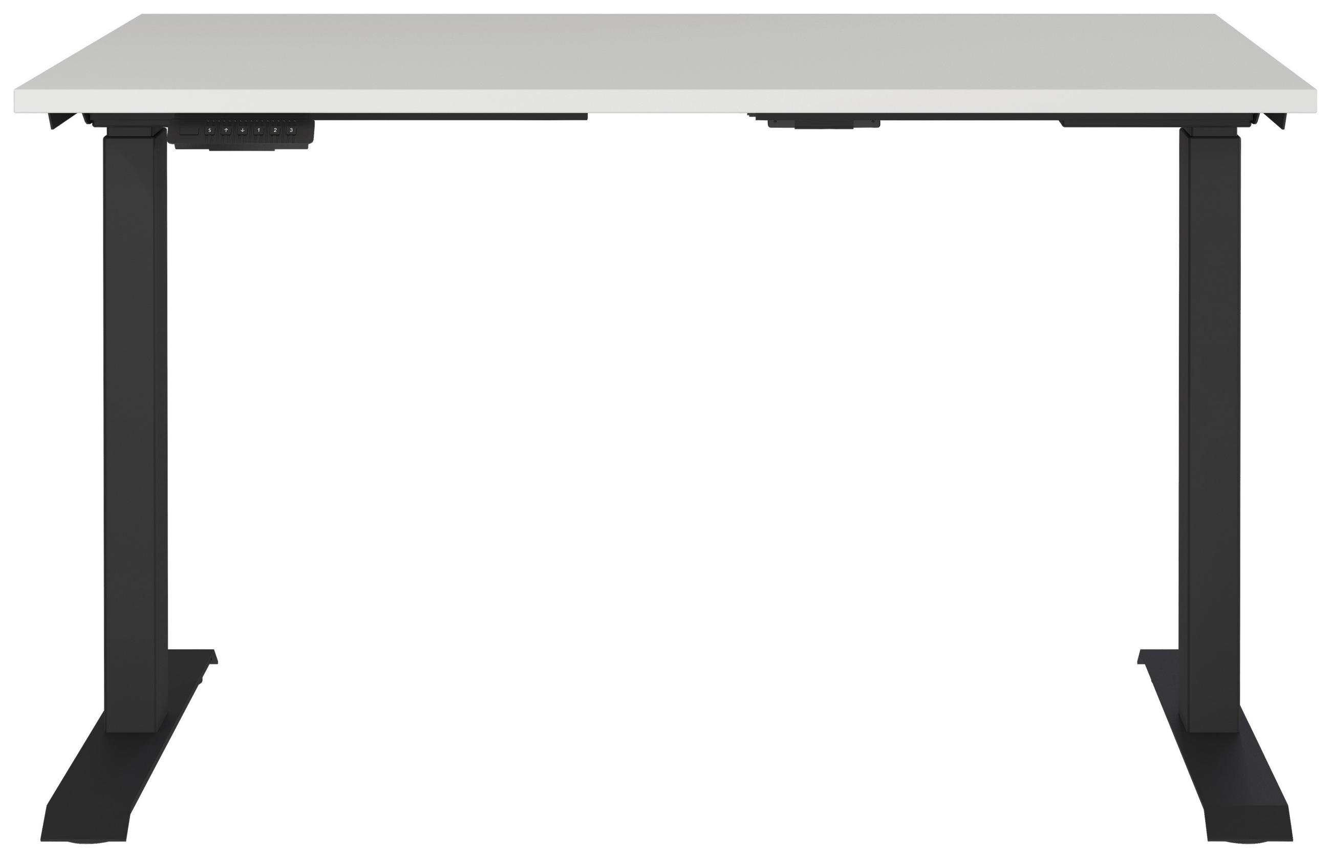 SCHREIBTISCH 120/80/72-118 cm  in Schwarz, Hellgrau  - Hellgrau/Schwarz, MODERN, Holzwerkstoff/Metall (120/80/72-118cm) - Novel
